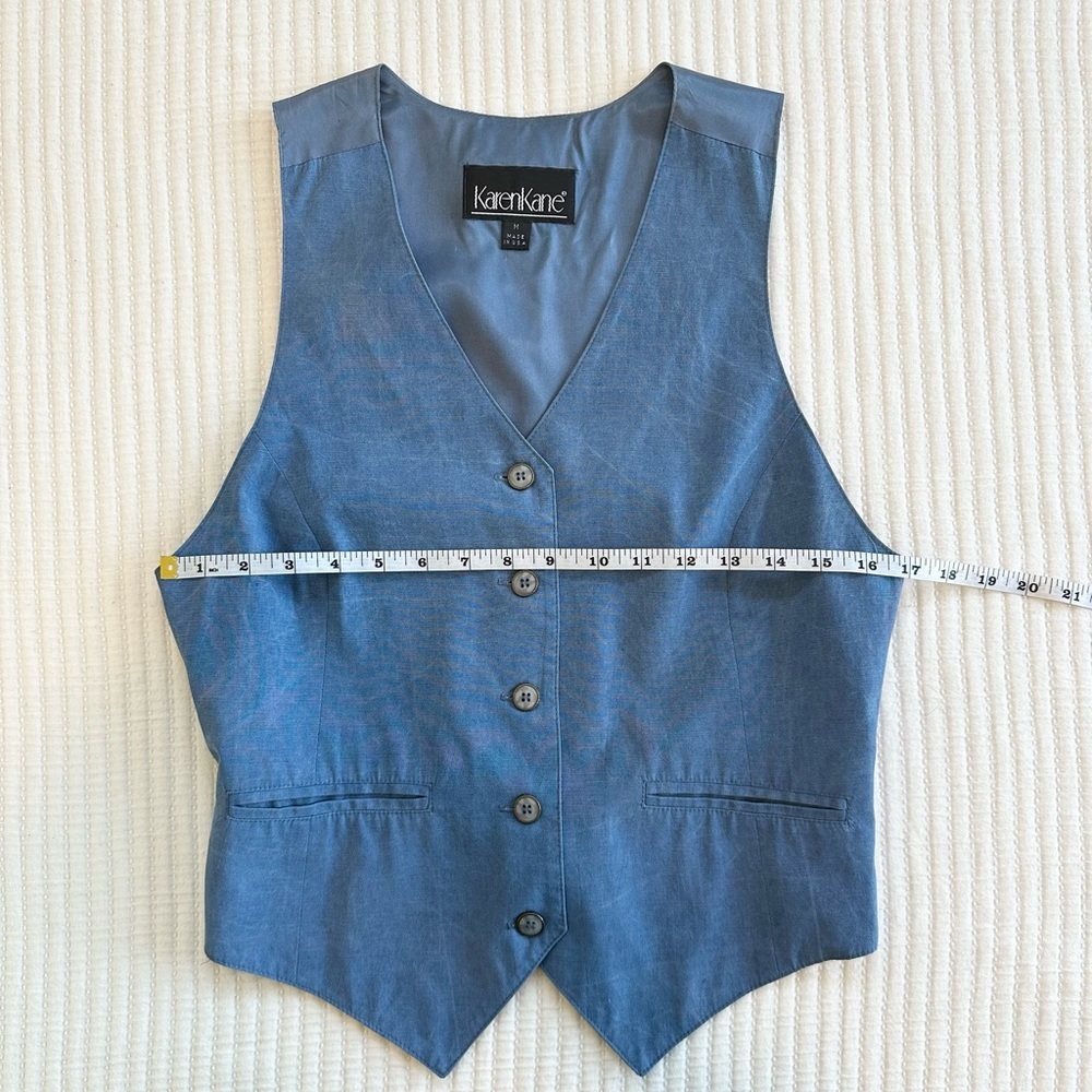 Karen Kane Vintage Coastal Cowgirl Blue Vest - Picture 3 of 7